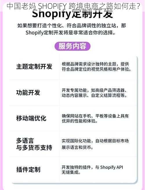 中国老妈 SHOPIFY 跨境电商之路如何走?