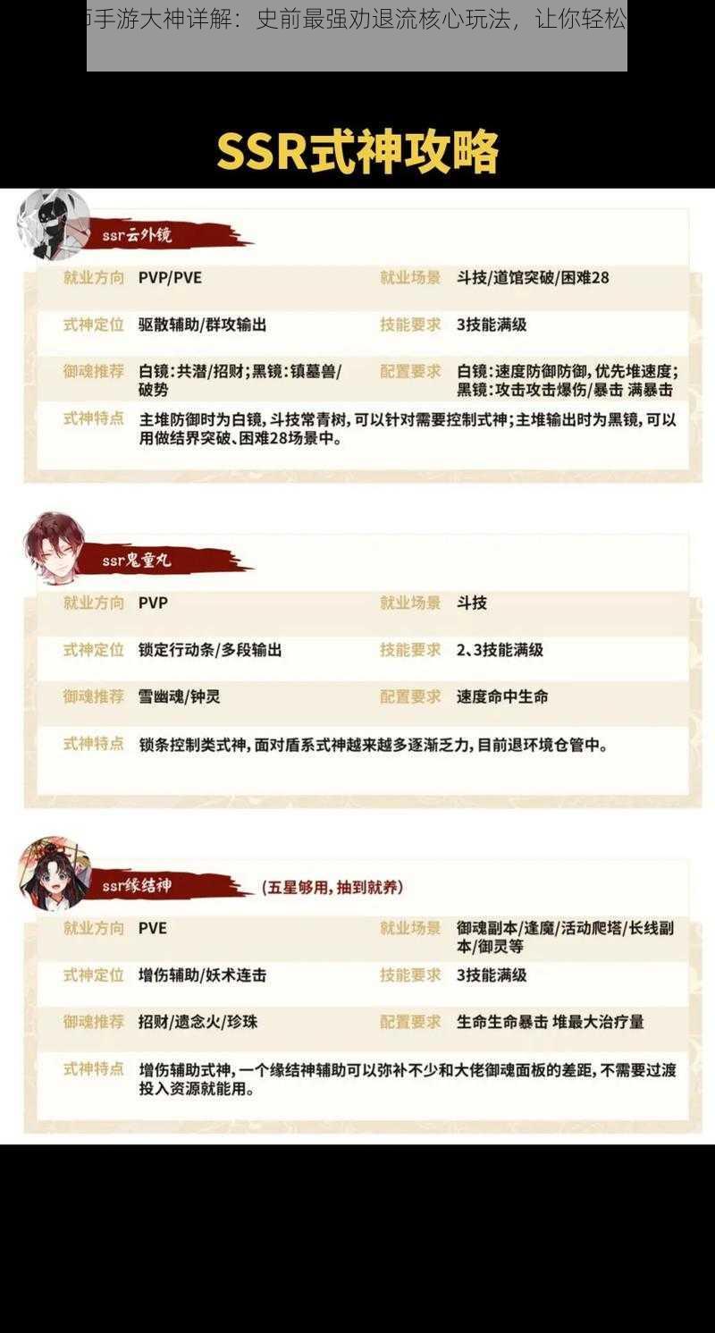 《阴阳师手游大神详解:史前最强劝退流核心玩法,让你轻松告别游戏》